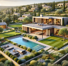 Réalisation de plans pour une villa contemporaine avec jardin paysagé et piscine chauffée à Gordes